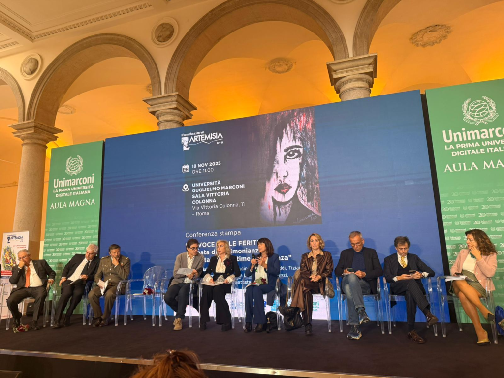 18 novembre 2025: “LA VOCE DELLE FERITE” – Giornata di testimonianza e rinascita delle vittime di violenza, organizzata dalla Fondazione Artemisia ETS presso l’Università degli Studi “Guglielmo Marconi”, Roma