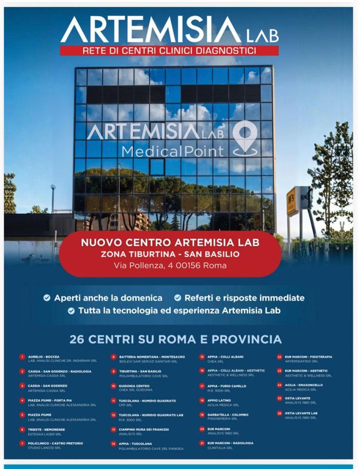 ArtemisiaLab amplia la propria rete a Roma: inaugurato un nuovo poliambulatorio in Via Pollenza